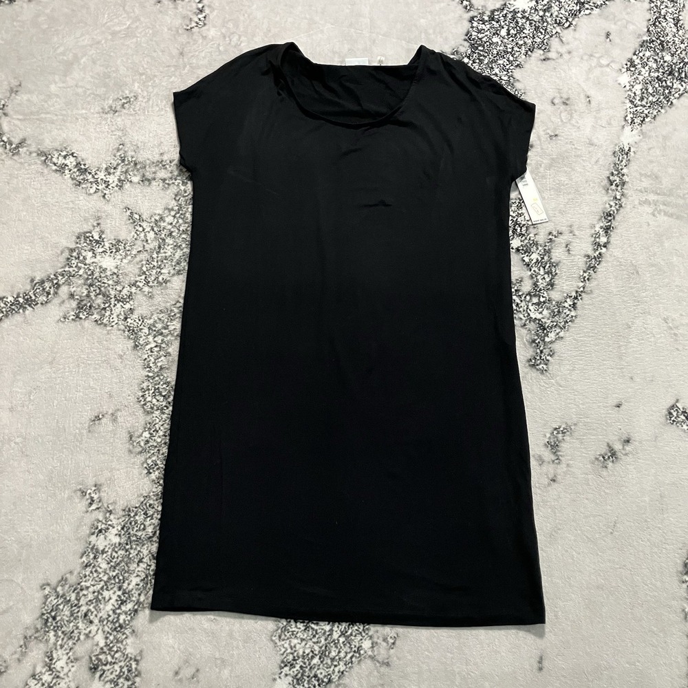 DKNYC Dress Womens‎ Size M Black Cap Sleeve Minimalist Sheath Classic Basic